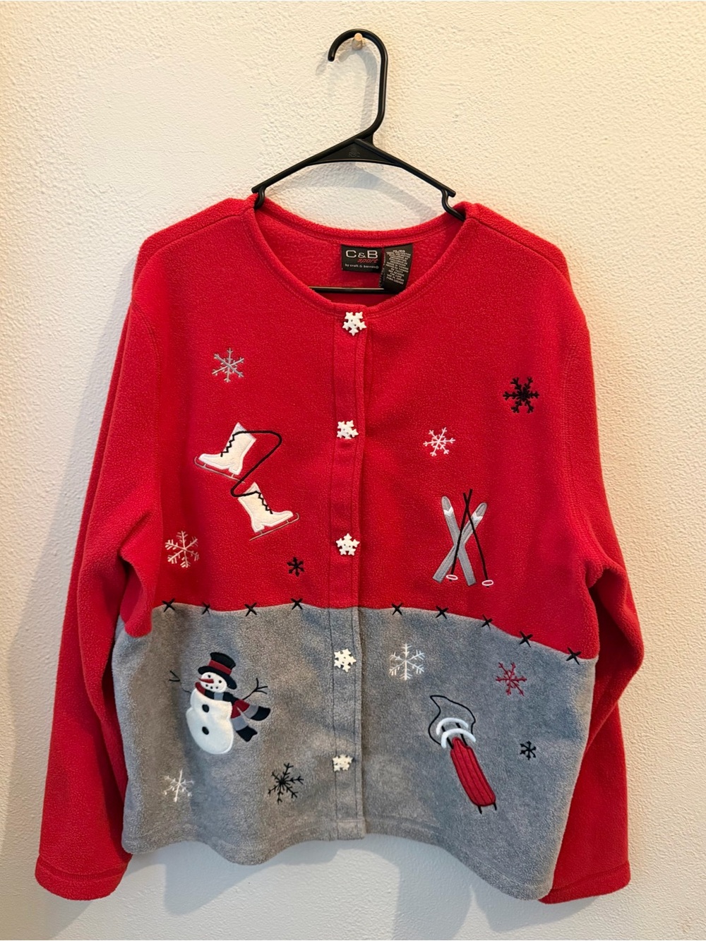 Vintage Christmas Fleece Cardigan